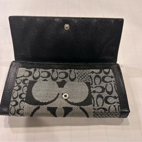 Vintage Coach Wallet Black/White - Picture 3 of 14